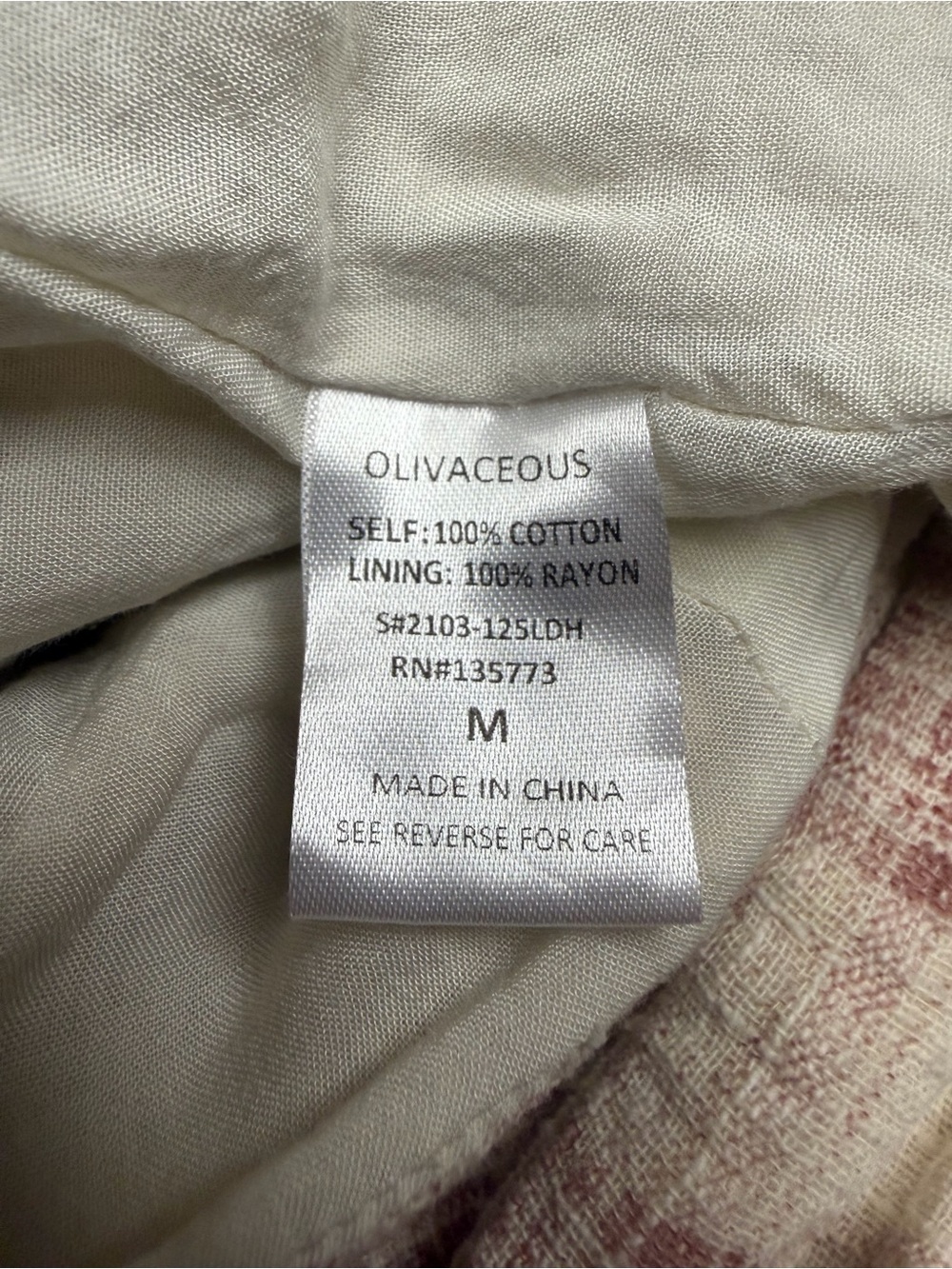 Olivaceous Plaid Mini Cotton Gauze Dress Pink Cottagecore Open Back M Ruffle Hem - Picture 10 of 11